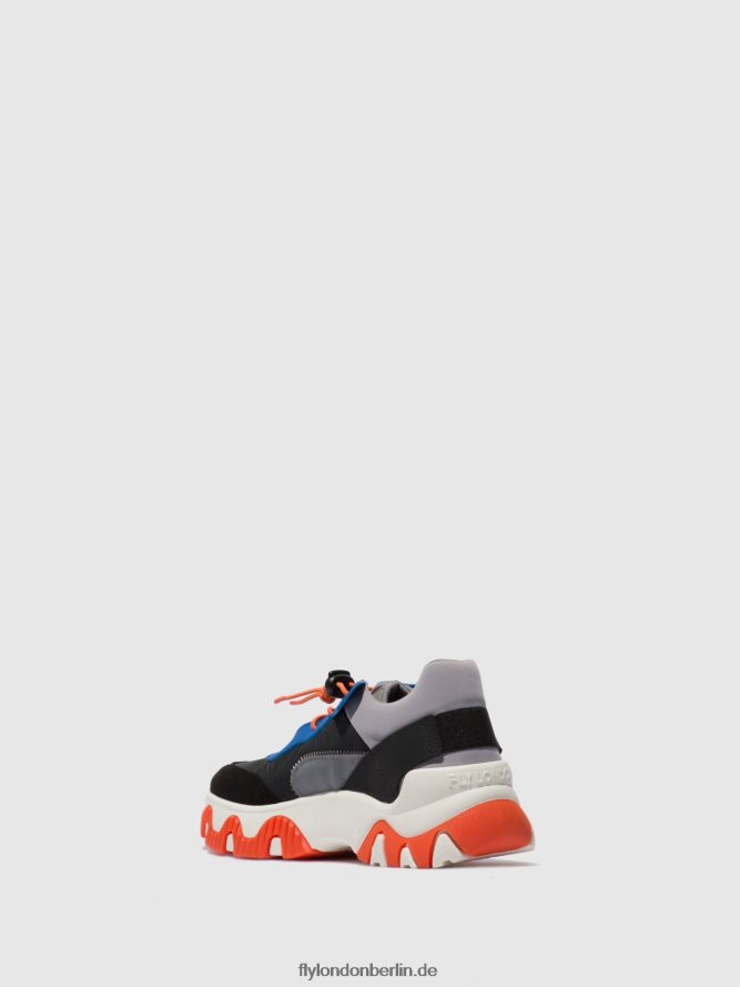Frauen Fly London mehrfarbig grau/blau/orange elastische turnschuhe fian634 DP8RD8767