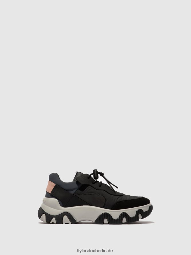 Frauen Fly London mehrfarbig schwarz elastische turnschuhe fian634 DP8RD8772