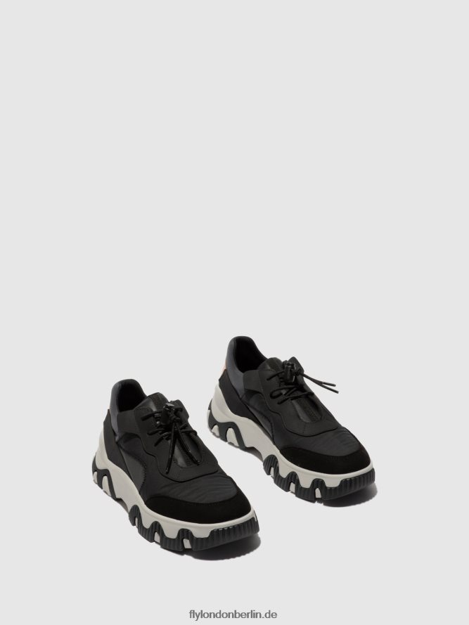 Frauen Fly London mehrfarbig schwarz elastische turnschuhe fian634 DP8RD8772