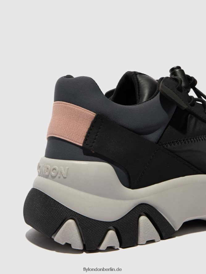 Frauen Fly London mehrfarbig schwarz elastische turnschuhe fian634 DP8RD8772