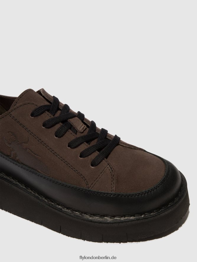Frauen Fly London schwarzgrau Schnürsneaker cuda099 DP8RD8724