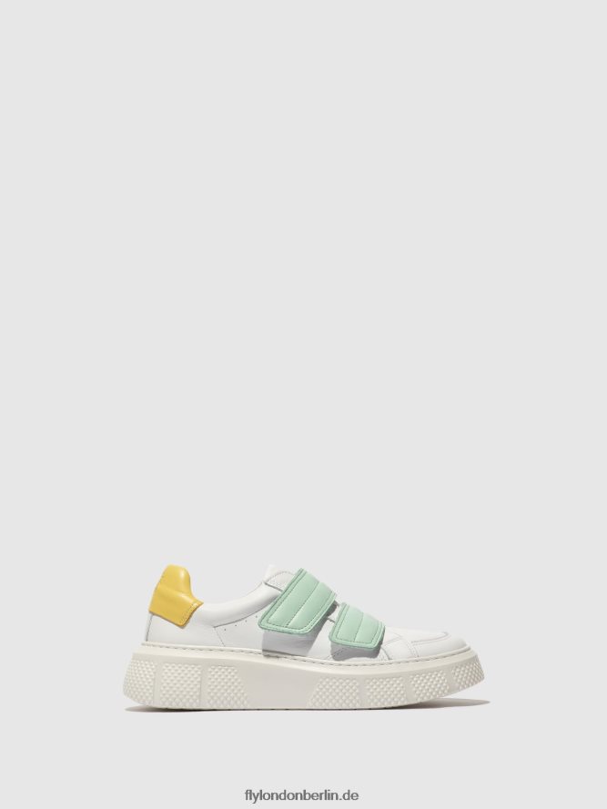 Frauen Fly London weiß/mynt/gelb Klett-Sneaker edda513 DP8RD8755