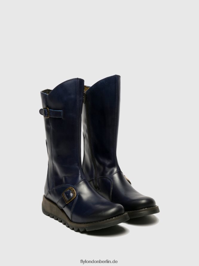 Frauen Fly London Blau Schnallenstiefel Me 2 DP8RD8351