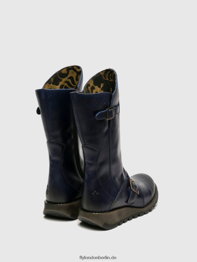 Frauen Fly London Blau Schnallenstiefel Me 2 DP8RD8351