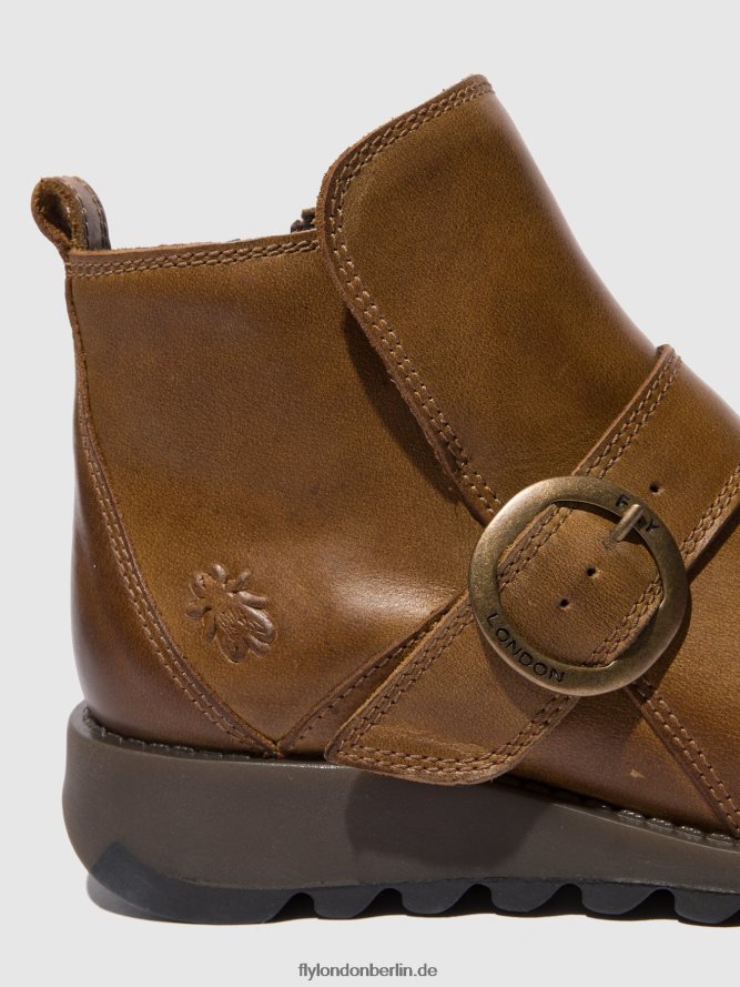 Frauen Fly London Teppich Kamel Schnallenstiefel sias812 DP8RD8335