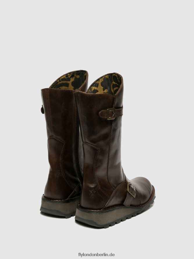 Frauen Fly London braun Schnallenstiefel mes dk DP8RD8343