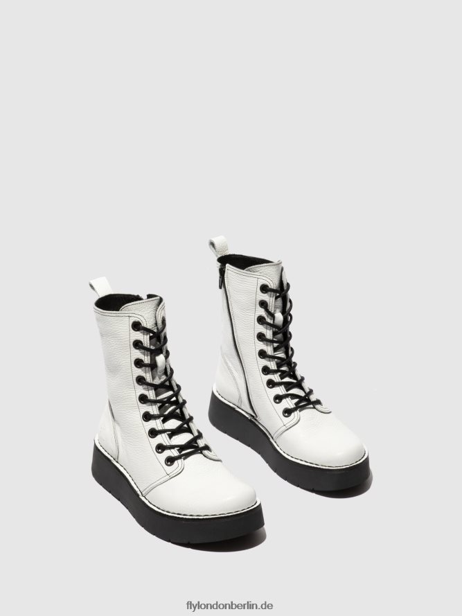 Frauen Fly London Rioweiß (schwarz st) Schnürstiefel rami043 DP8RD8321