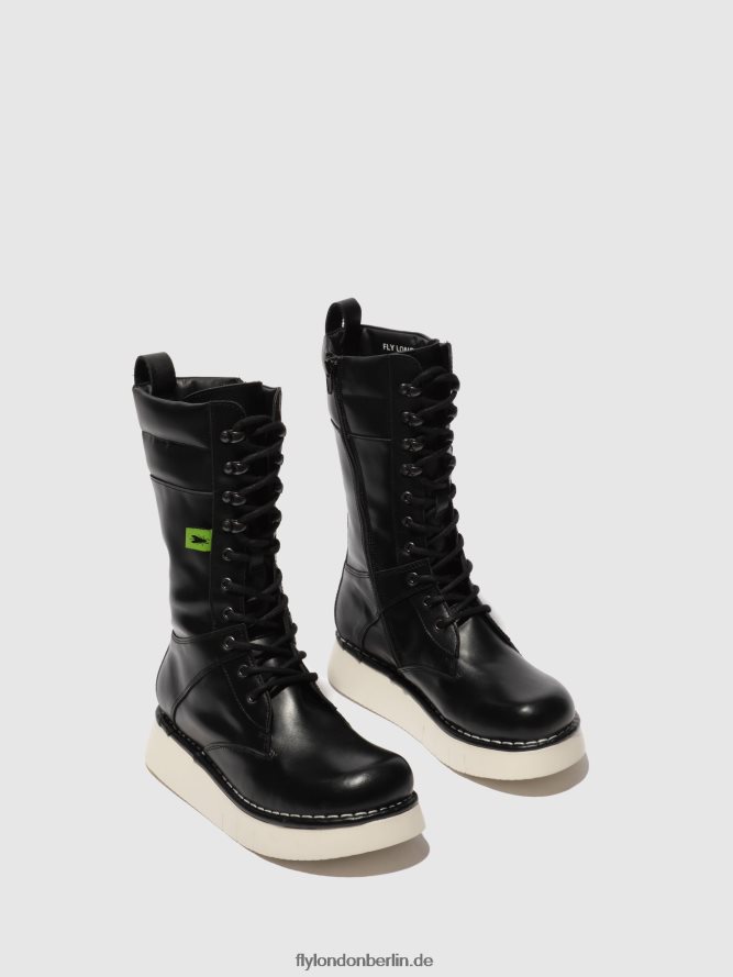 Frauen Fly London Tunderschwarz Schnürstiefel ieva245 DP8RD8313