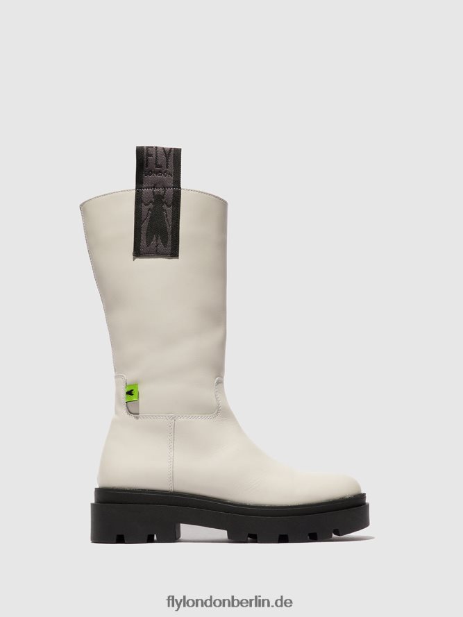 Frauen Fly London Naomi Offwhite Stiefel mit Reißverschluss jalo882 DP8RD8311