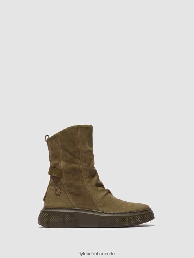 Frauen Fly London Sorano-Militär Stiefel mit Reißverschluss esen485 DP8RD8324