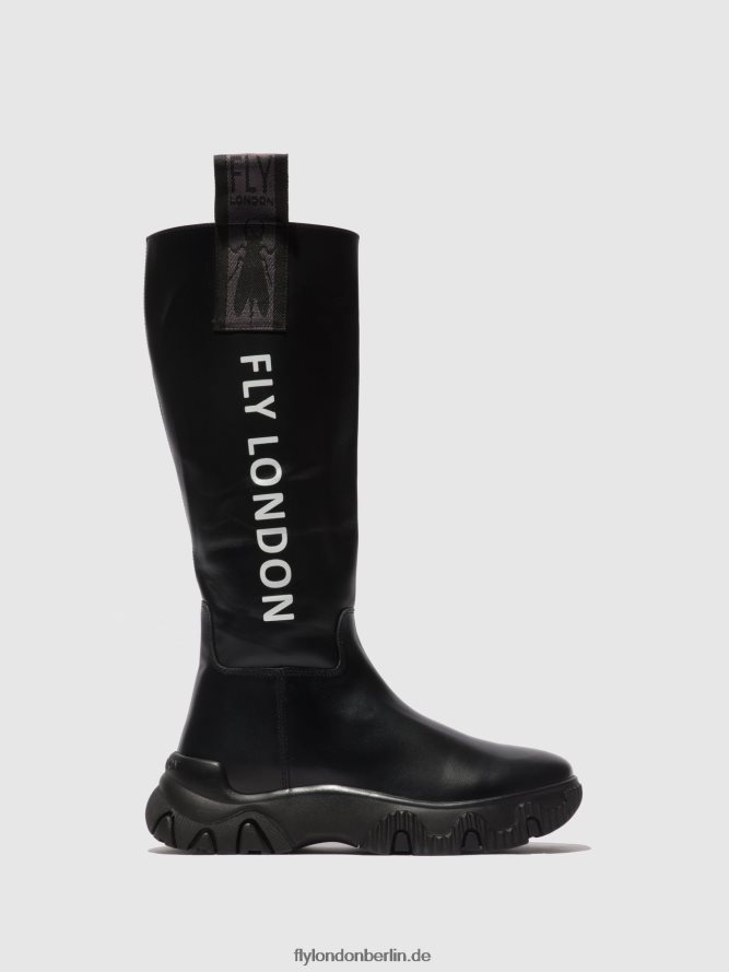 Frauen Fly London Tunderschwarz Stiefel mit Reißverschluss febe886 DP8RD8312