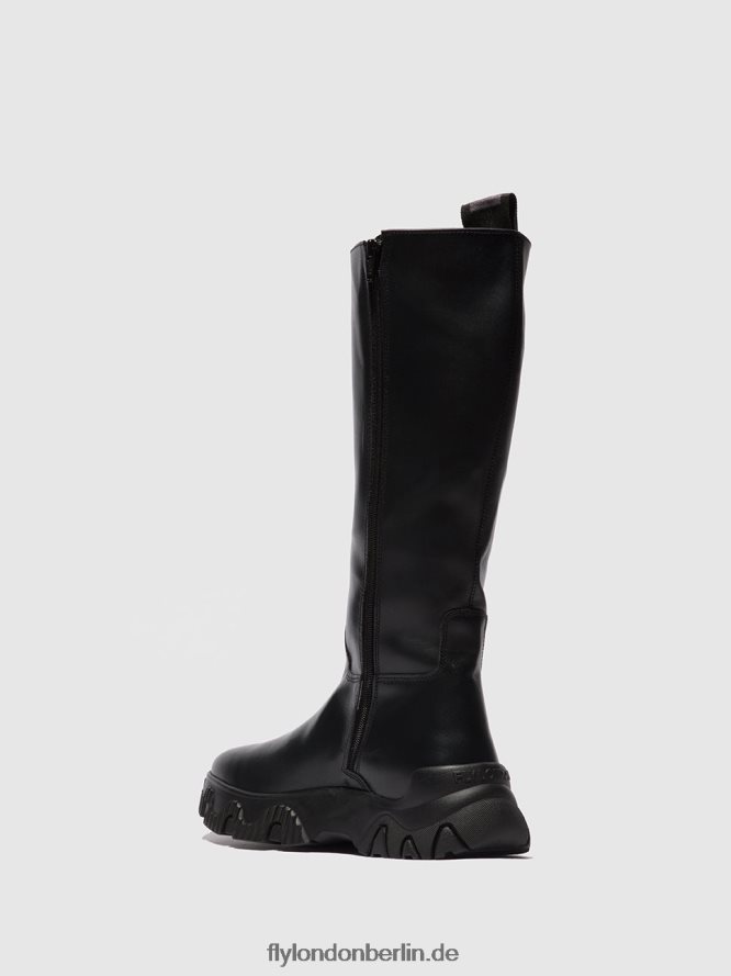 Frauen Fly London Tunderschwarz Stiefel mit Reißverschluss febe886 DP8RD8312