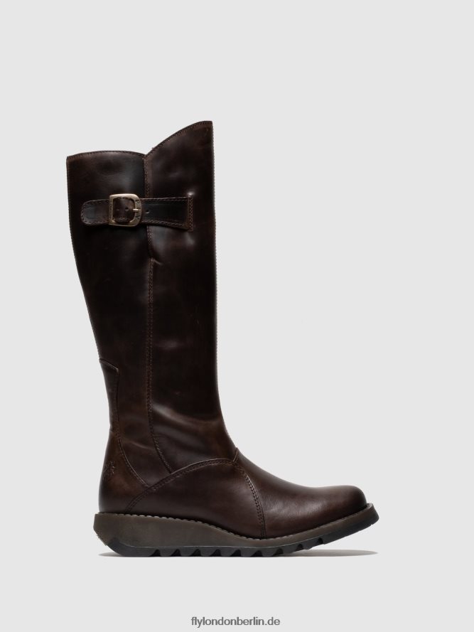 Frauen Fly London braun Stiefel mit Reißverschluss, mol 2 dk DP8RD8342