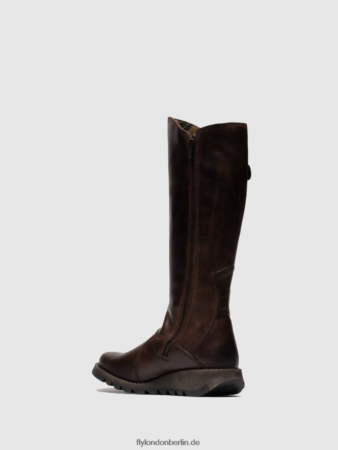 Frauen Fly London braun Stiefel mit Reißverschluss, mol 2 dk DP8RD8342