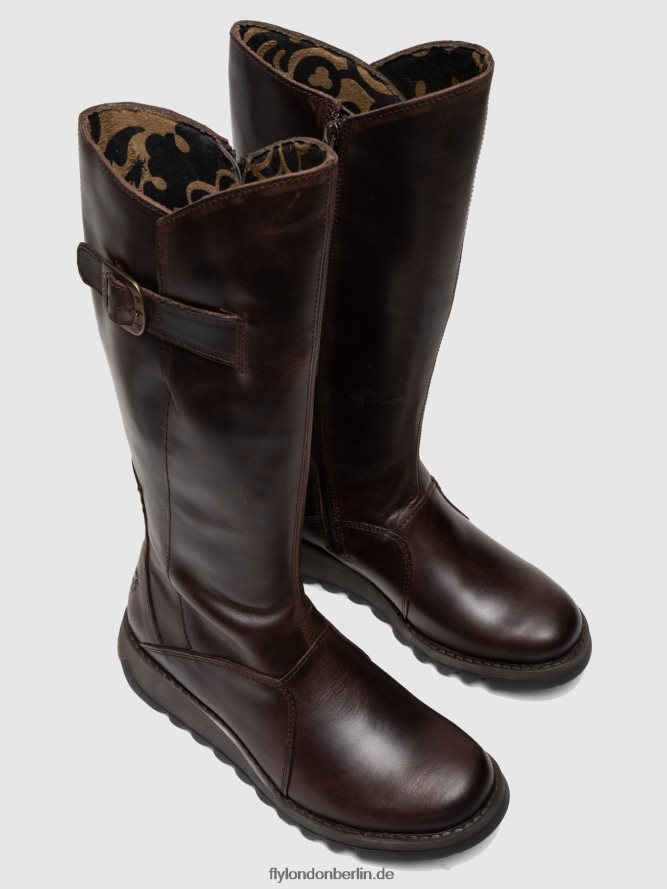 Frauen Fly London braun Stiefel mit Reißverschluss, mol 2 dk DP8RD8342