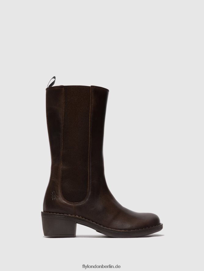 Frauen Fly London dk. braun Stiefel mit Reißverschluss mada081 DP8RD8303