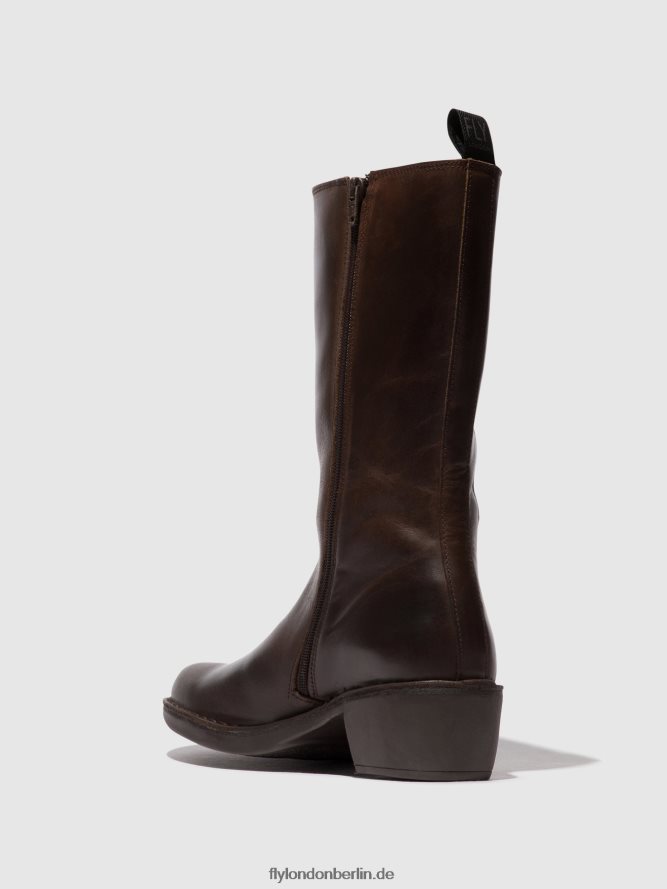 Frauen Fly London dk. braun Stiefel mit Reißverschluss mada081 DP8RD8303