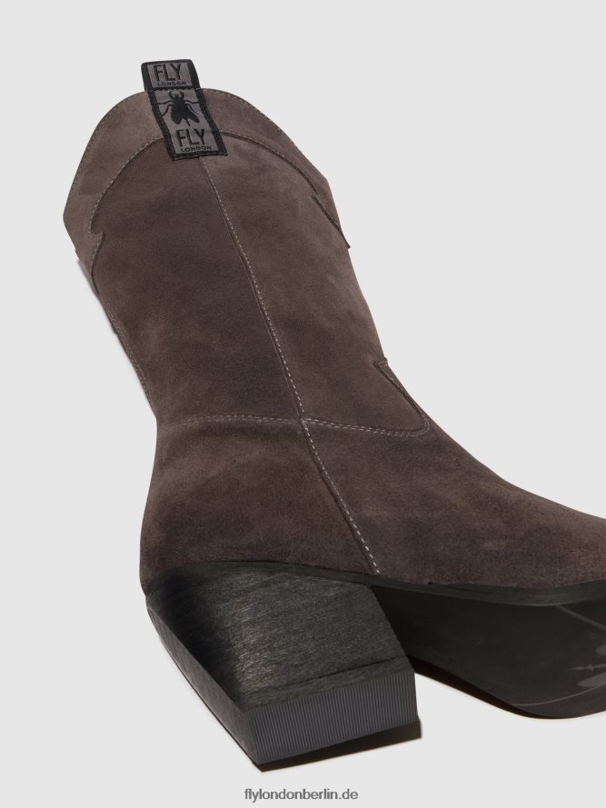 Frauen Fly London grau Stiefel mit Reißverschluss teke906 DP8RD8294