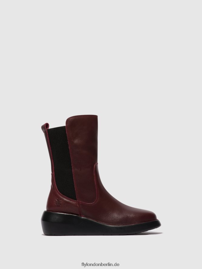 Frauen Fly London Bordeaux Stiefeletten mit Reißverschluss brin516 DP8RD864