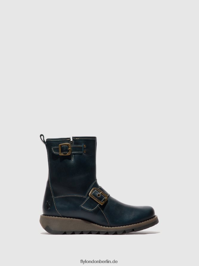 Frauen Fly London Königsblau Stiefeletten mit Schnalle sino525 DP8RD8137