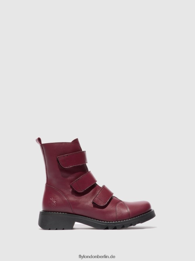 Frauen Fly London Lederwein (schwarz) Stiefeletten mit Klettverschluss rach790 DP8RD8191