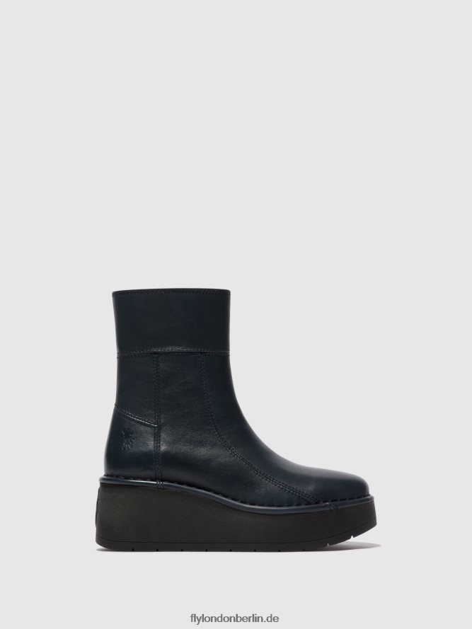 Frauen Fly London Marine Stiefeletten mit Reißverschluss hann248 DP8RD856