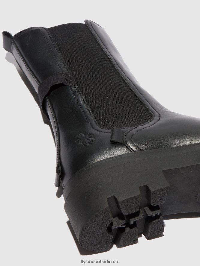 Frauen Fly London Nappa schwarz Chelsea-Stiefel judy819 DP8RD8334