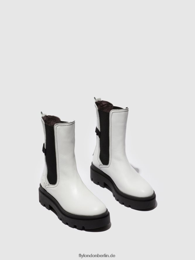 Frauen Fly London Nappa weiß Chelsea-Stiefel judy819 DP8RD8332