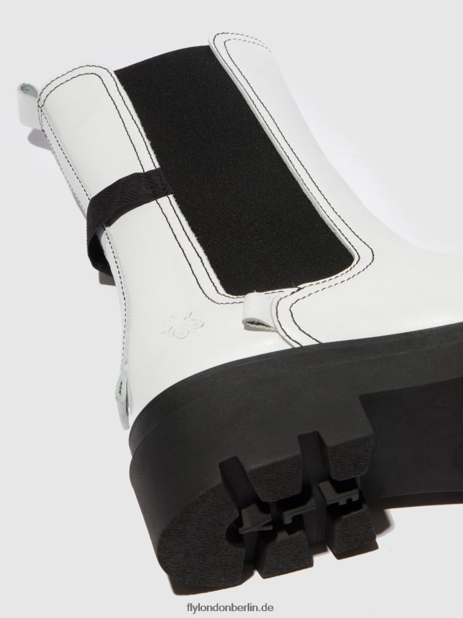 Frauen Fly London Nappa weiß Chelsea-Stiefel judy819 DP8RD8332