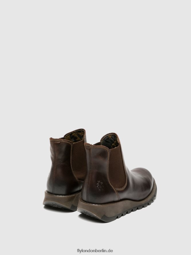 Frauen Fly London Salbe dunkelbraun Chelsea-Stiefeletten DP8RD8272