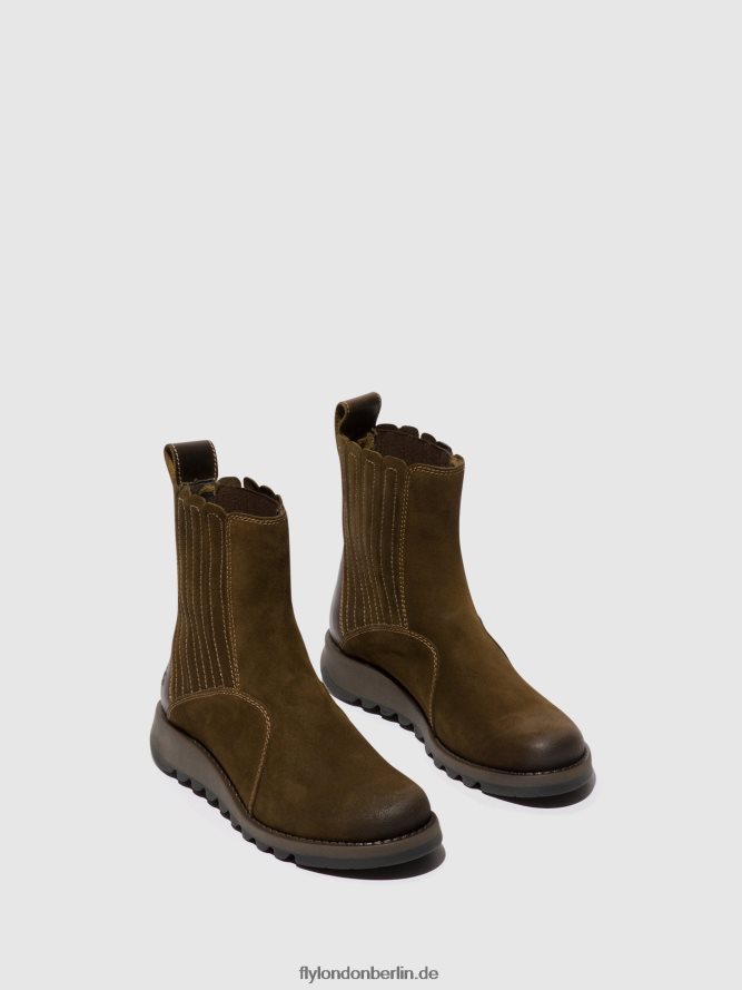 Frauen Fly London Schlamm/Olive Stiefeletten mit Reißverschluss suzy899 DP8RD836