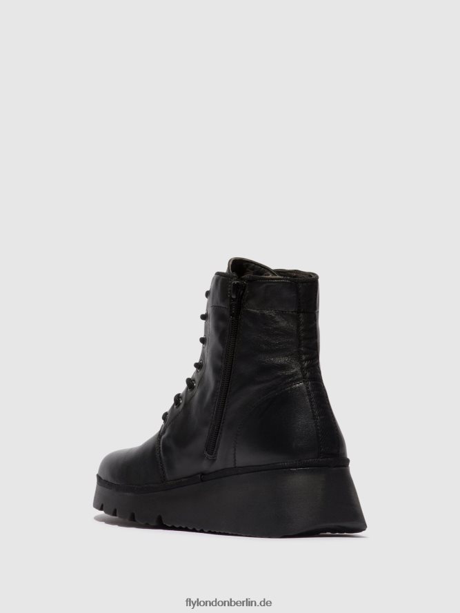 Frauen Fly London Schwarz Schnürstiefeletten pall404 DP8RD811