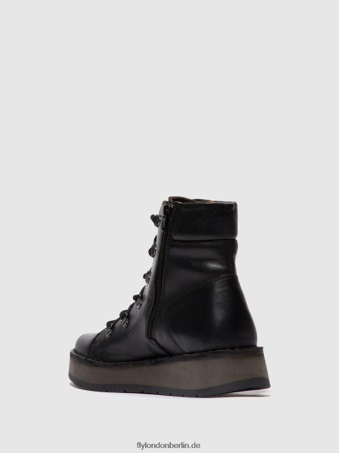 Frauen Fly London Schwarz Schnürstiefeletten roxy094 DP8RD887