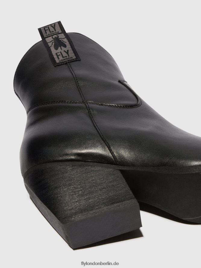 Frauen Fly London Schwarz Stiefeletten mit Reißverschluss tabb905 DP8RD831
