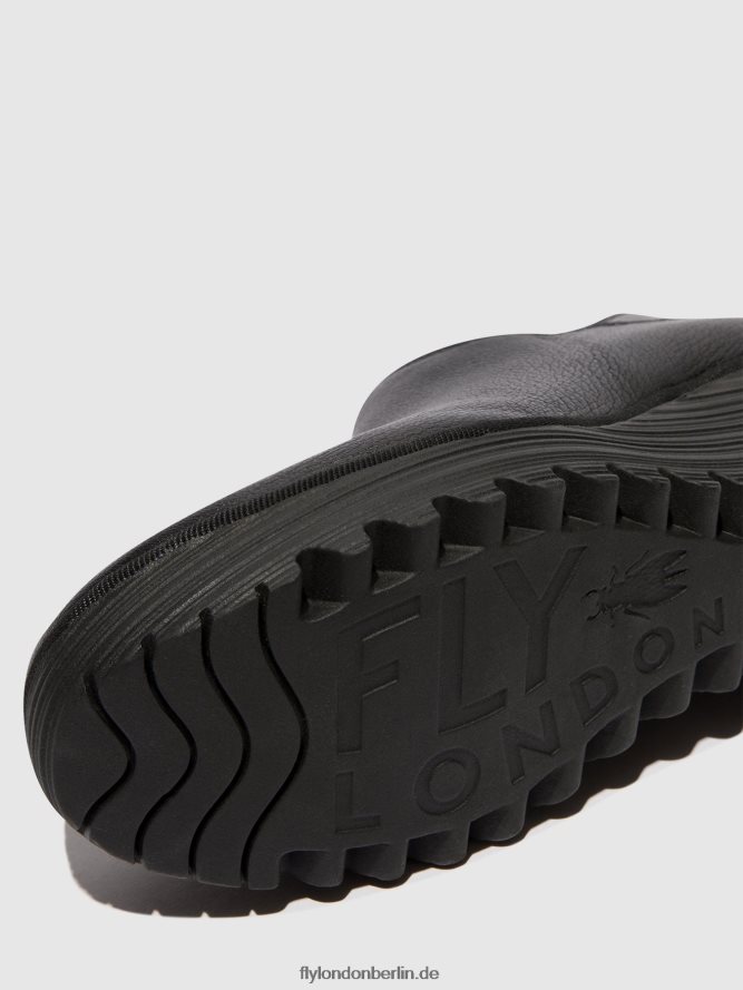 Frauen Fly London Schwarz Stiefeletten mit Reißverschluss yego400 DP8RD834