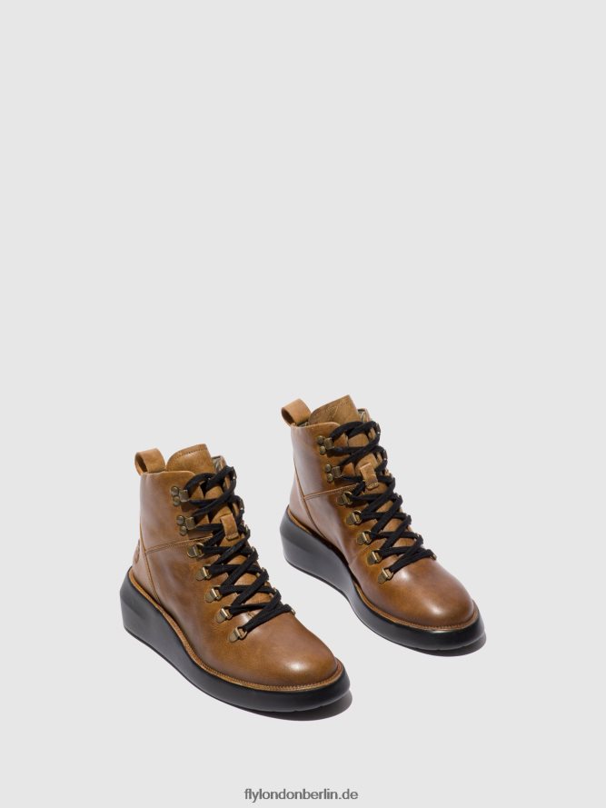 Frauen Fly London Teppich Kamel Schnürstiefeletten bika501 DP8RD8206