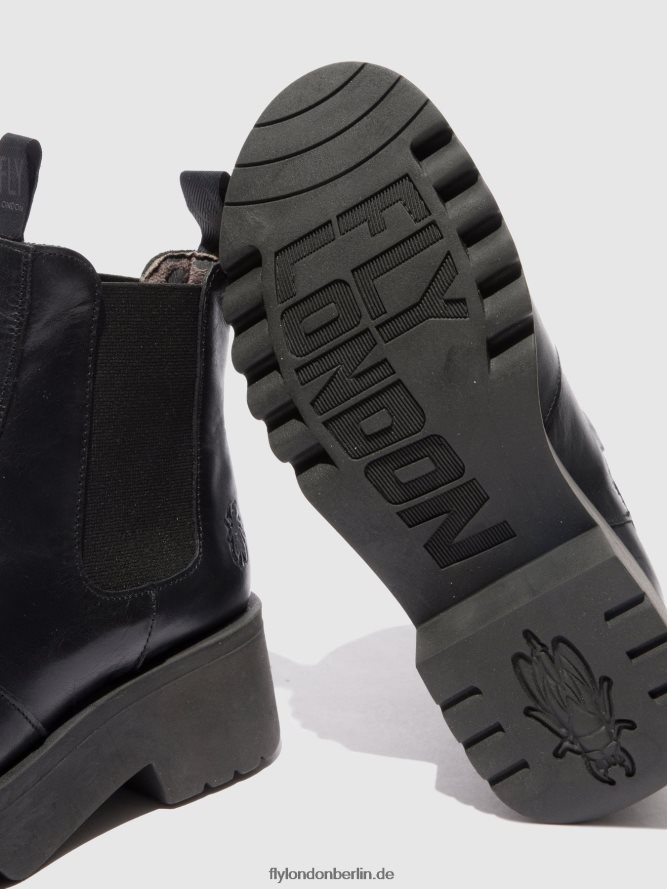 Frauen Fly London Teppich schwarz Chelsea-Stiefeletten medi789 DP8RD8221