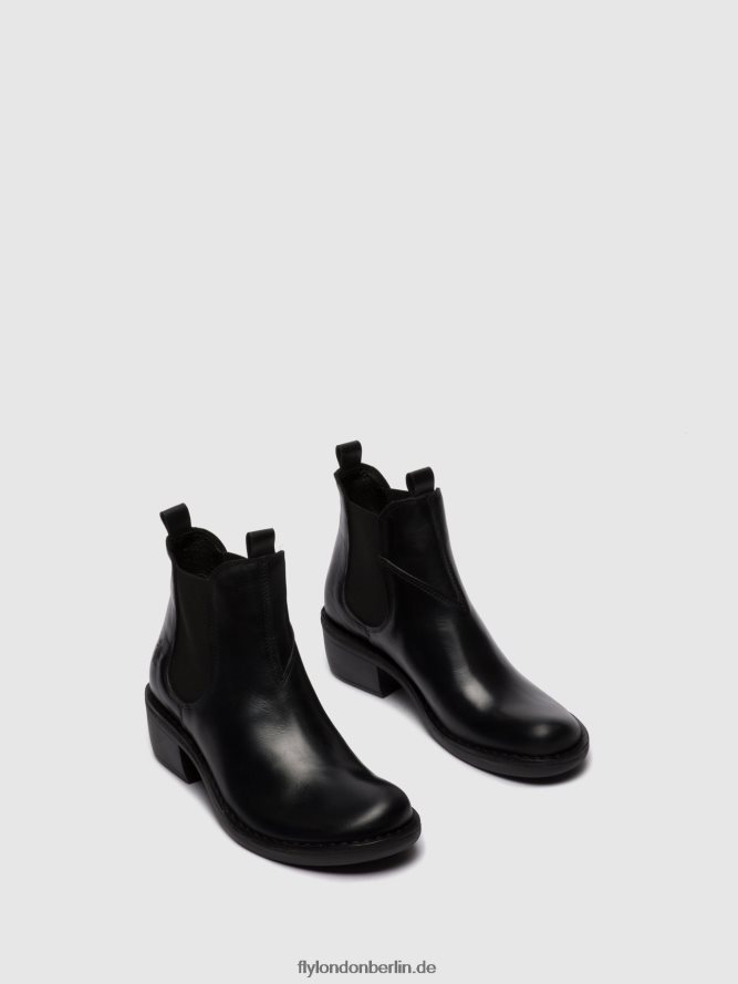 Frauen Fly London Teppich schwarz Chelsea-Stiefeletten meme030 DP8RD8255