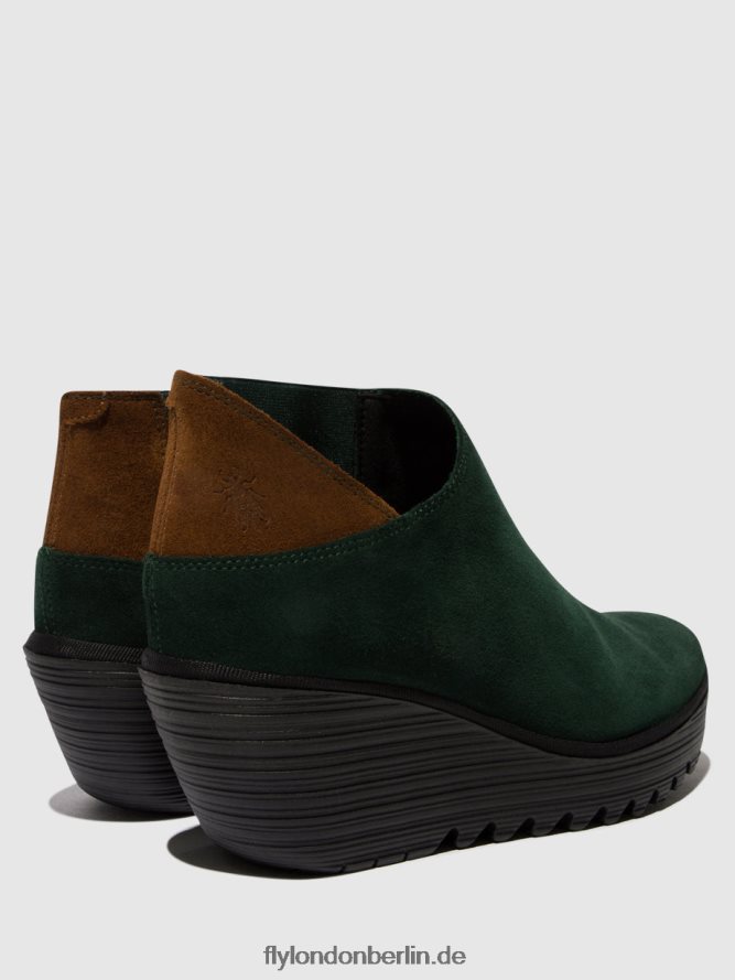 Frauen Fly London Waldgrün/Kamel Stiefeletten mit Reißverschluss yego400 DP8RD830