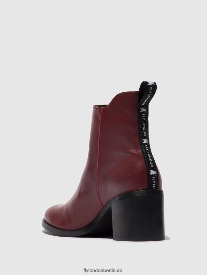 Frauen Fly London Wein Stiefeletten mit Reißverschluss ader912 DP8RD880