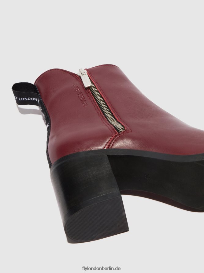 Frauen Fly London Wein Stiefeletten mit Reißverschluss ader912 DP8RD880