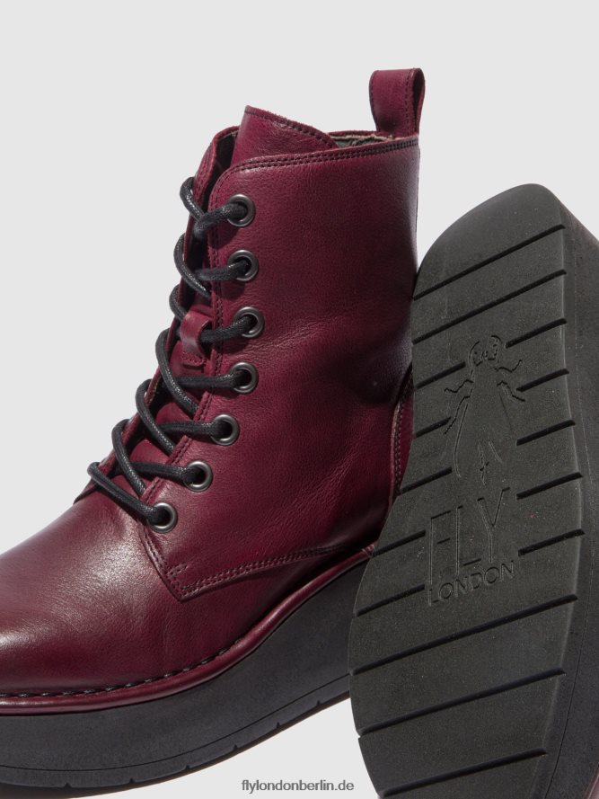Frauen Fly London Wein aus Verona Schnürstiefeletten hepe239 DP8RD8201