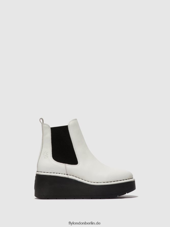 Frauen Fly London Weiss Chelsea-Stiefeletten hama238 DP8RD8140