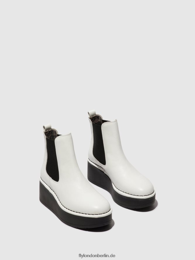 Frauen Fly London Weiss Chelsea-Stiefeletten hama238 DP8RD8140