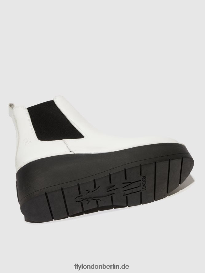 Frauen Fly London Weiss Chelsea-Stiefeletten hama238 DP8RD8140