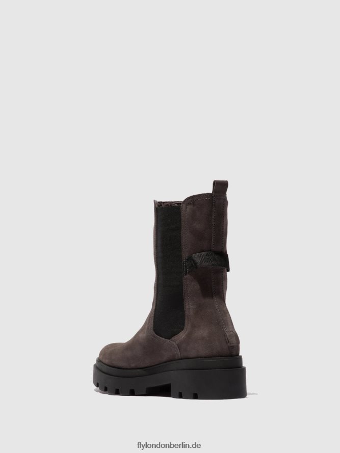 Frauen Fly London Wildleder grau Chelsea-Stiefel judy819 DP8RD8333