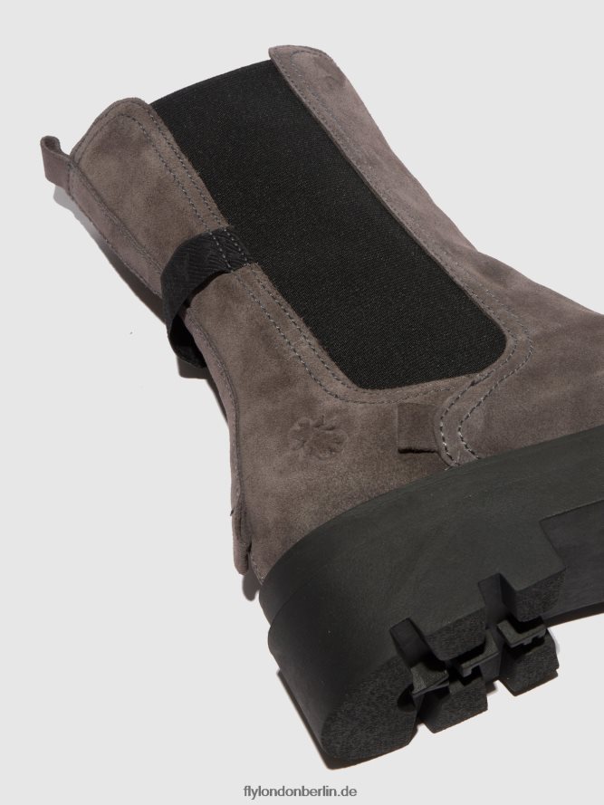 Frauen Fly London Wildleder grau Chelsea-Stiefel judy819 DP8RD8333