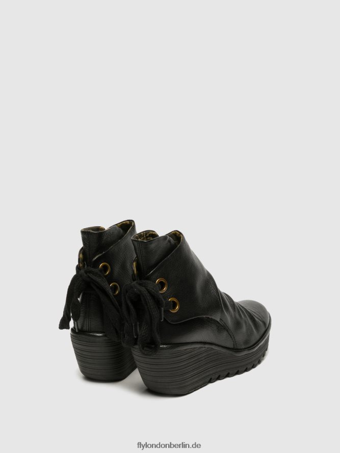 Frauen Fly London Yama schwarz Keilstiefeletten DP8RD816