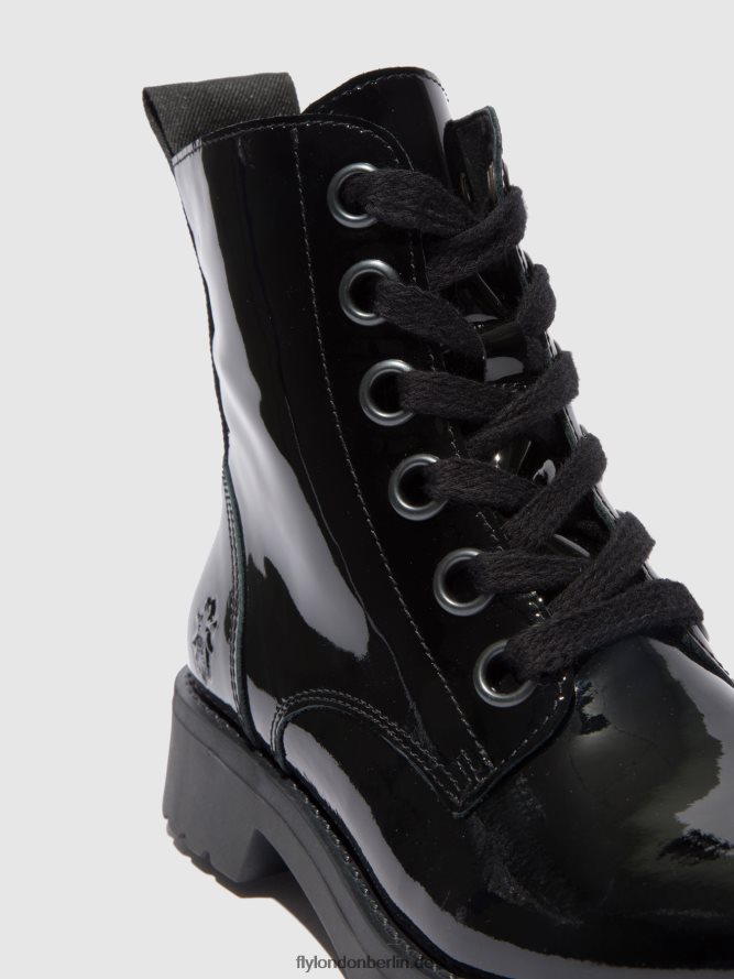 Frauen Fly London atlantis black (schwarze Sohle) Schnürstiefeletten ragi539 DP8RD8175
