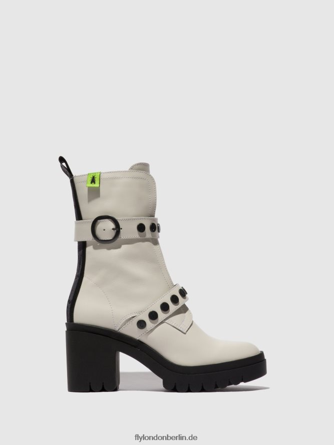 Frauen Fly London Übelkeit, gebrochenes Weiß Stiefeletten mit Reißverschluss tama888 DP8RD8161